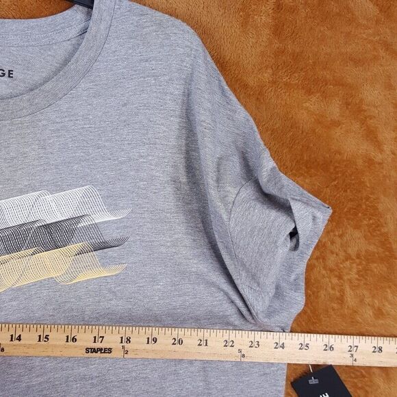 VESTIGE Mens Shirt XXL Gray Pullover Crew Twisty Shape Graphic Cotton Tee - Picture 5 of 7